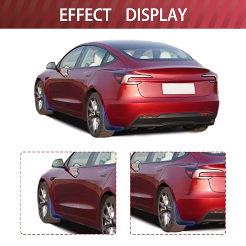 Image of Fanchants Mud Flaps, Splash Guards, Vehicle Protector Mudflaps Compatible with 2016-2023 2024 Tesla Model 3 2020-2024 Tesla Model Y Model 3 Model Y Accessories 2024 (2024 Model 3)