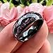 TUTISS 8mm Black Tungsten Rings for Men Women Purple Amethyst Inlay Fashion Engagement Promise Wedding Band Polished Comfort Fit Size 6