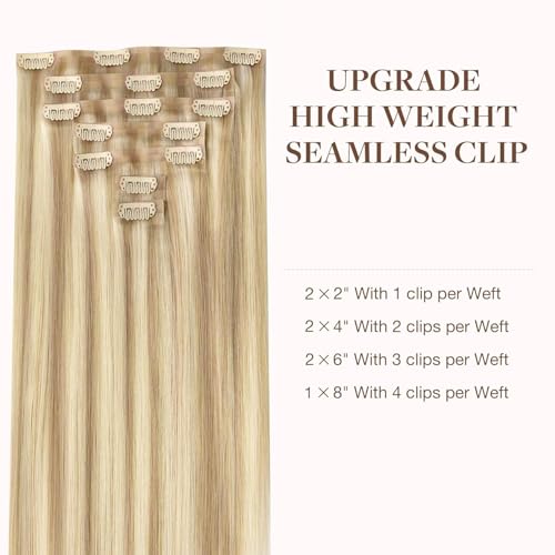 Image of GOO GOO Seamless Clip in Hair Extensions Real Human Hair Remy Extensions