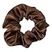 4 Stück Damen Satin Haargummi,Seiden Haarband Weich Elastisch Hair Scrunchies Stoff Haargummis Haarbänder Pferdeschwanz-Halter Haarschmuck für Frauen Feine und Dicke Haare,Braun B