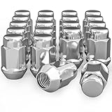YIZBAP 1/2 x 20 Lug Nuts, 20pcs Chrome 1/2-20 Closed End Bulge Acorn Lug Nuts, 1.4 inch Tall 3/4' Hex for Bronco Mustang Cherokee and More Aftermarket Wheels