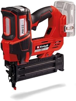 Einhell Power X-Change Cordless Nail Gun - 18V Single and Serial Shot Electric Nailer, 60 Shots/Min, Depth Adjustment TE-CN 18 Li Solo with 500 Nails (Battery Not Included), Red & Black (4257795)