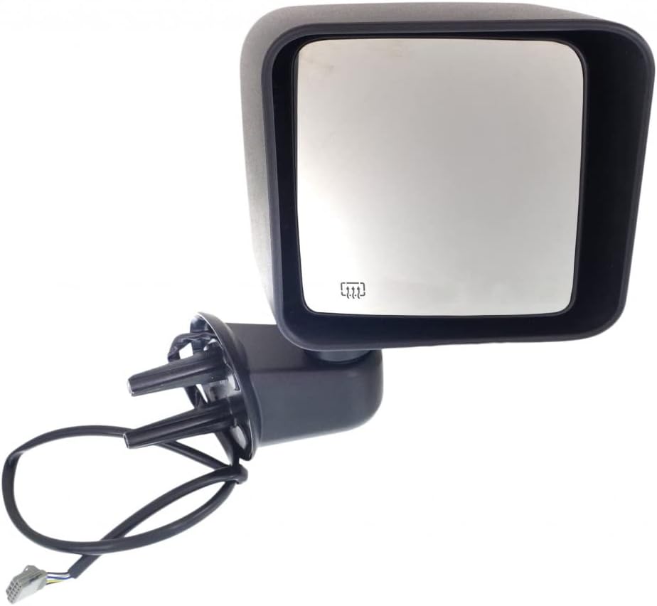 For Jeep Wrangler 2014 Door Mirror Driver Side | Power | Heated | Manual Folding | Textured | 68229611AA, 68125585AA | CH1320372