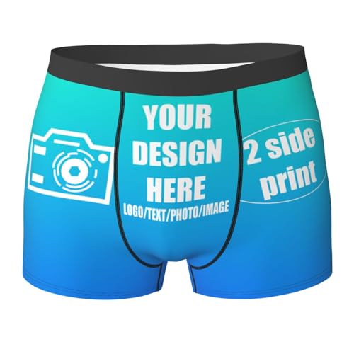 Custom Boxers for Men Bulk Design Your Own Personalized Underwear with Picture Customized Funny Logo 2 Sides Design