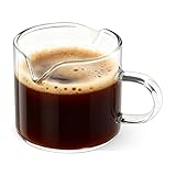 BCnmviku Shot Glasses Espresso Parts Double Spouts Milk Cup Clear Glass (Clear Glass-1Pack)