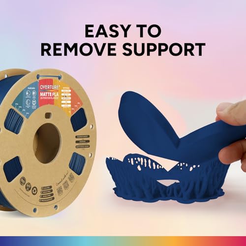 Image of OVERTURE PLA Matte Filament 1.75mm, Matte PLA Roll 1kg Cardboard Spool (2.2lbs), Dimensional Accuracy + /- 0.03 mm, Fit Most FDM Printer (Matte Navy Blue)