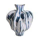 IUYIXWFP Handgetrocknete Keramikvase - hohe Moderne Bodenvase für Pampas, rustikales Bauernhausdekor, Zen Wohnzimmer Herzstück,D