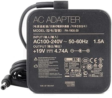 Image of VARTICALTECH 19V 4.74A 90W AC ADP-90YD B PA-1900-30CHARGING Brick Compatible with ASUS A52F A53E A53S S53U F555LA K52F K53S N550 N56 R510C K550LA K55A K55N VivoBook Charging Brick