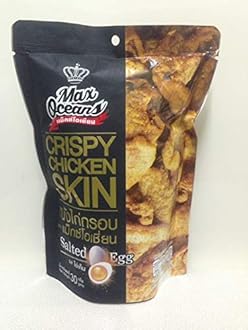 Max Oceans Brand, Crispy Fried Chicken, Crispy Chicken Skin, Salted Egg Flavour, Size 30g X 4 Packs