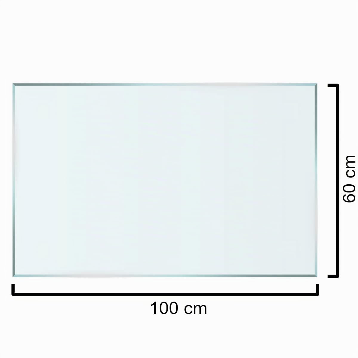 Euro Tische Glasplatte für Kaminofen und Tischplatte in 100x60cm Facettenschliff, Schutzplatte mit 6mm ESG Sicherheitsglas, Funkenschutzplatte, Glasboden für Kamin (Klarglas)