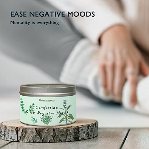 Homemory Eucalyptus & Sage Scented Candles, Candles For Home Scented, Stress Relief Candles For Cleansing Negative Energy, Natural Soy Candles, Aromatherapy Candles Eucalyptus, Soy Tin Candle 6Oz  #TOP2