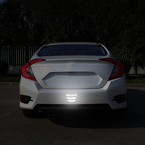 Ruante Universal Car Reflective Stickers Super Reflective Car Rear Tailgate Trim Stickers Anti-Collision Strips Bumper Stickers Warning Stickers Anti-Scratch Protection (White 3Pc) #TOP4