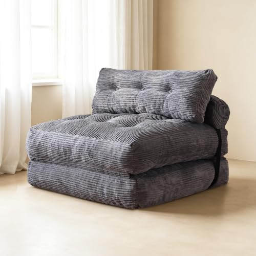 Foldable Bed Chair for Adults, 3-in-1 Foam Fold Out Couch, Dorm Chair Bed