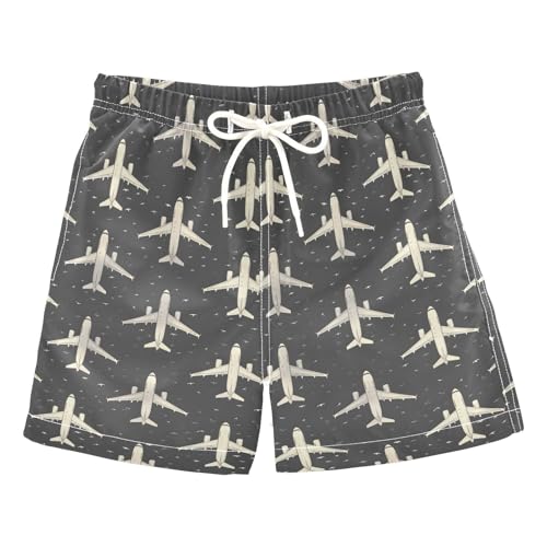 senya Plane Outlines Shadows Boys Swim Trunks Toddler Shorts Swimwear Boardshorts Multicoloured