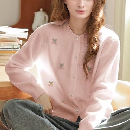 FindThy Women’s Kawaii Cherry Cardigan Sweater Long Sleeve Crewneck Fruit Cardigans Tops2