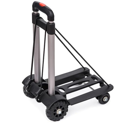 Folding Hand Truck Heavy Duty Foldable Hand Sack Wheel Trolley Folding Truck Barrow Cart Travel Luggage Shopping Cart Portable Home Use Cart Folding Trolley for Home, Off