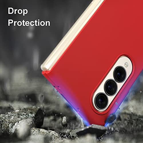Coque silicone Samsung Z Fold 4 rouge pour usage quotidien