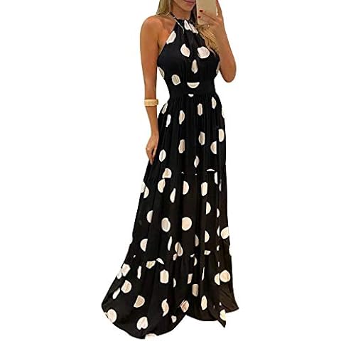 Vestido Largo de Fiesta sin Manga con Estampado de Leopardo/Lunares Cover