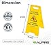 Alpine Caution Wet Floor Signs 5 Pack - 24 Inch, High Visibility Yellow Slippery When Wet Sign - Bilingual Safety Warning Sign to Easily Avoid Slippery Accidents in High Traffic Areas