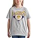 Junk Food NBA - Los Angeles Lakers - Court Classic - Officially Licensed Youth Short Sleeve Fan Tee for Boys and Girls Grey