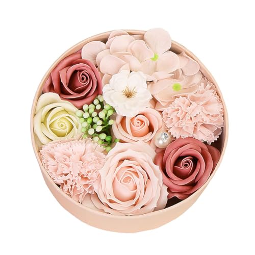 REYOK Caja de regalo de flor de jabón de rosa artificial,pétalo de rosa perfumado para baño, decoración de flores para regalo de flores para boda, día de la madre, día de San Valentín,día del maestro