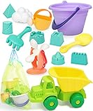 Dreamon Jeux de Sable de Plage Enfant 13pcs Set Matière Molle Camion Seau Arrosoir Moule ...