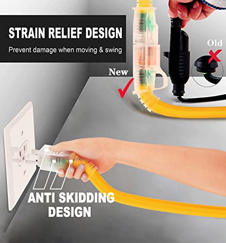 12/3 Gauge Heavy Duty Outdoor Extension Cord 100 Ft Waterproof With Lighted End, Flexible Cold-Resistant 3 Prong Electric Cord Outside, 15Amp 1875W 12Awg Sjtw, Yellow, Etl Huanchain #TOP3