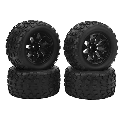 Roues et Pneus RC, Résistance à L'abrasion Haute Performance 4 Pièces 12 Mm Hex RC Voiture Pneus en Caoutchouc et Roues en Plastique pour 1/10 RC Camion...