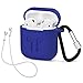 LIKDAY ll061 AirPods Case with Strap Protective Silicone Cover with Carabiner for Apple Airpods Accessories ( Blue )