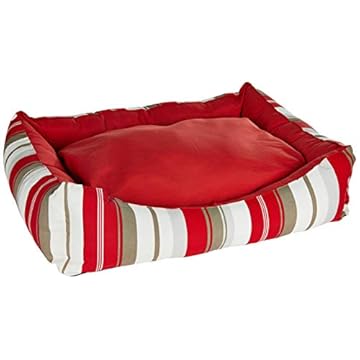 MY PET BRASIL Cama Para Cachorros G Cama Luxo Para Cães Listrada Lavável E Confortável Caminha Para Cães Vermelha