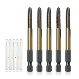 JEFE HEX 1/4-20 UNC Hex Shank Taps for Metal | MRO & Industrial Use | Quick-Change | Impact Driver (5pcs)