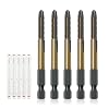 JEFE HEX 1/4-20 UNC Hex Shank Taps for Metal | MRO & Industrial Use | Quick-Change | Impact Driver (5pcs)