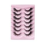 3D Clear Band sztuczne rzęsy kocie oko, puszysta objętość, kręcone kocie oko, naturalny wygląd, wielokrotnego użytku, ręcznie robione, Faux Mink lashes, sztuczne rzęsy, 7 par (D-02)
