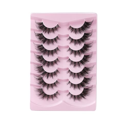 3D Clear Band sztuczne rzęsy kocie oko, puszysta objętość, kręcone kocie oko, naturalny wygląd, wielokrotnego użytku, ręcznie robione, Faux Mink lashes, sztuczne rzęsy, 7 par (D-02)