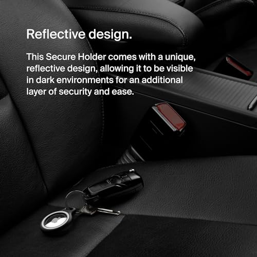 Image of Belkin Apple AirTag Reflective Secure Holder With Key Ring - AirTag Holder - AirTag Keychain Accessories - Reflective & Scratch Resistant AirTag Case With Raised Edges - Black