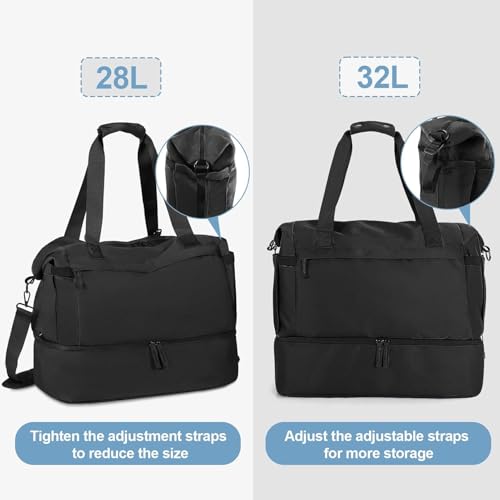 Gym Bag for Men Women, Tactical Travel Duffel bag with Removable Dividers & Shoe Compartment, Weekender Carry on Bag with Toiletry Bag, Overnight Range Bag for Workout Soccer Yoga Gym3