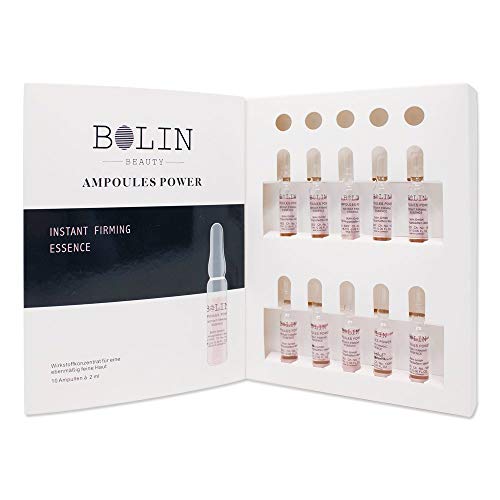 BOLIN Instant Firming Essence Facial Ampoules Serum 10 x 0.06 FL.OZ / 2 ml, Wrinkle Removal, Instant Tightening, Instant Face Lift,To Achieve Good Status Before Makeup - Made in Germany