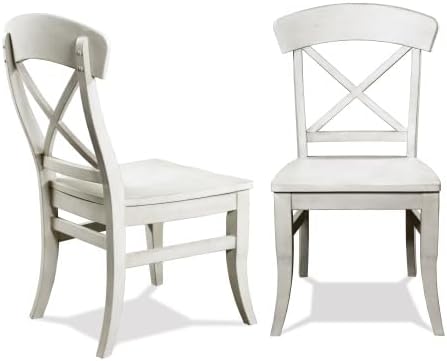 Set of 2 X-Back Dining Chairs for Room, Table & Seating Chair Sets Kitchen, Hardwood Construction with Saddle-Shape Cutout Seats, Ideal for Dining