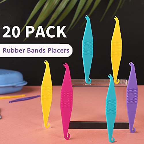 20 Pack Braces Rubber Band Tool Dental Elastic Rubber Bands Placers For Braces Disposable Plastic Orthodontic Elastic Placers #TOP1