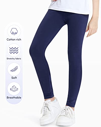 Domee Girls Cotton Leggings Full Length Solid Pants Pack of 34