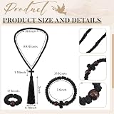 Kigeli 4 Pcs Orthodox Prayer Set with Mini Orthodox Icon Diptych Handmade 100 Knot Prayer Rope and Christian 33 Knots Bracelet and Finger Ring for Spiritual Blessing Baptism Easter Gift