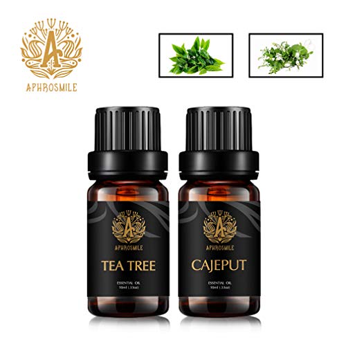 Aromatherapy Tea Tree Essential Oil Set for Diffuser, 2X10ml Organic Cajeput Essential Oils Kit for Candle Making, 100% Pure Tea Tree Oils Kit for Humidifier,Home,Pure Cajeput Oils Set for Soap Making