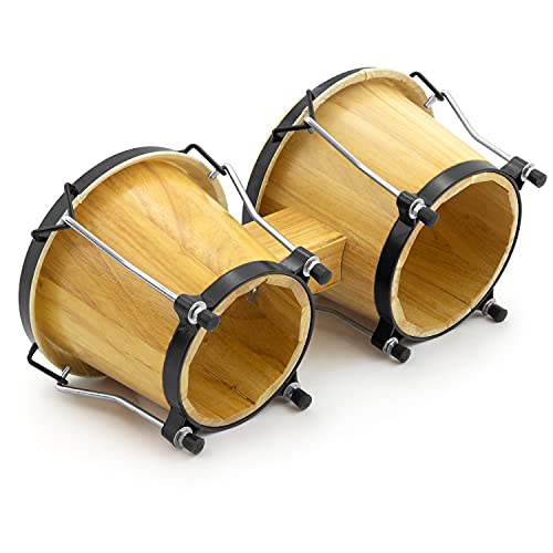 TIGER Bongo-Trommeln aus Holz, 15,2 cm & 17,8 cm, für Anfänger, Eiche, Natur, M-BON-NT