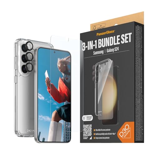 PanzerGlass™ 360-Grad 3-in-1 Schutzpaket für Samsung Galaxy S24 - Nachhaltiger Schutz, Umweltfreundliche Verpackung, Kratzresistenz