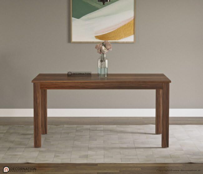 Image of DecorNation Maebry Solid Wooden 6 Seater Dining Table Set with Chairs | Rectangular Dining Table | Premium Craftsmanship | Modern Dining Furniture for Home
