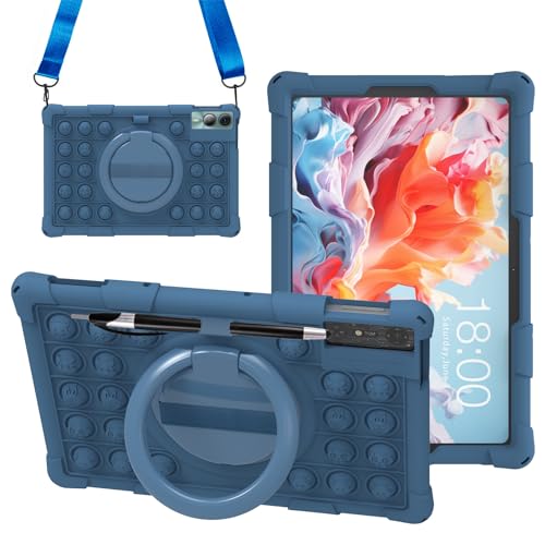 HminSen Case for REDMAGIC Nova Gaming Tablet 10.9 Inches, Kids Friendly Soft Silicone Adjustable Stand Cover for REDMAGIC Nova Model NP03J Tablet (Blue)