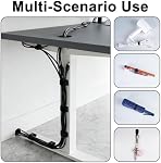 Under Desk Cable Management, Self-Adhesive Hook and Loop Straps, Adjustable Reusable Wire Organizer for Home Office Essentials (20 Pairs)