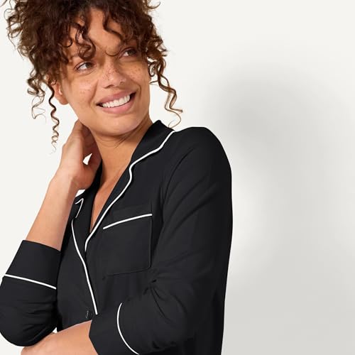 Image of Amazon Essentials Women's Long Sleeve Cotton Modal Pajama Set, Loungewear with Full-Length Bottom