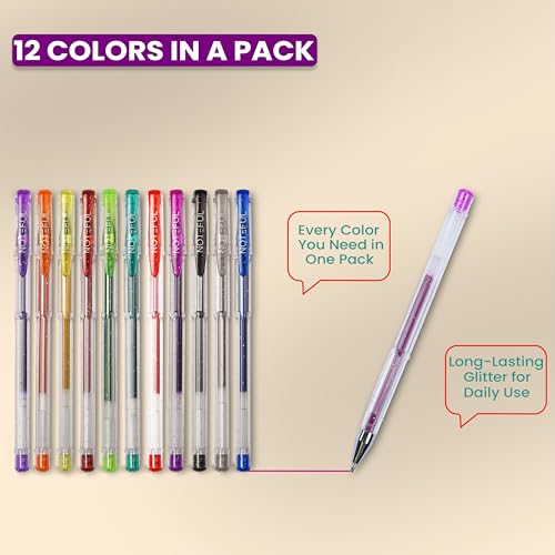 Set de 12 Bolígrafos Gel Glitter Multicolor miniatura 5