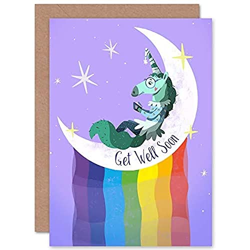 Wee Blue Coo GET WELL SOON Grußkarte – Lustiges Gedicht Für Erwachsene, 15x15 Cm, Mit Persönlicher Nachricht